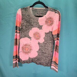 Before & Again Long Sleeve Floral Graphic Top - Size Small